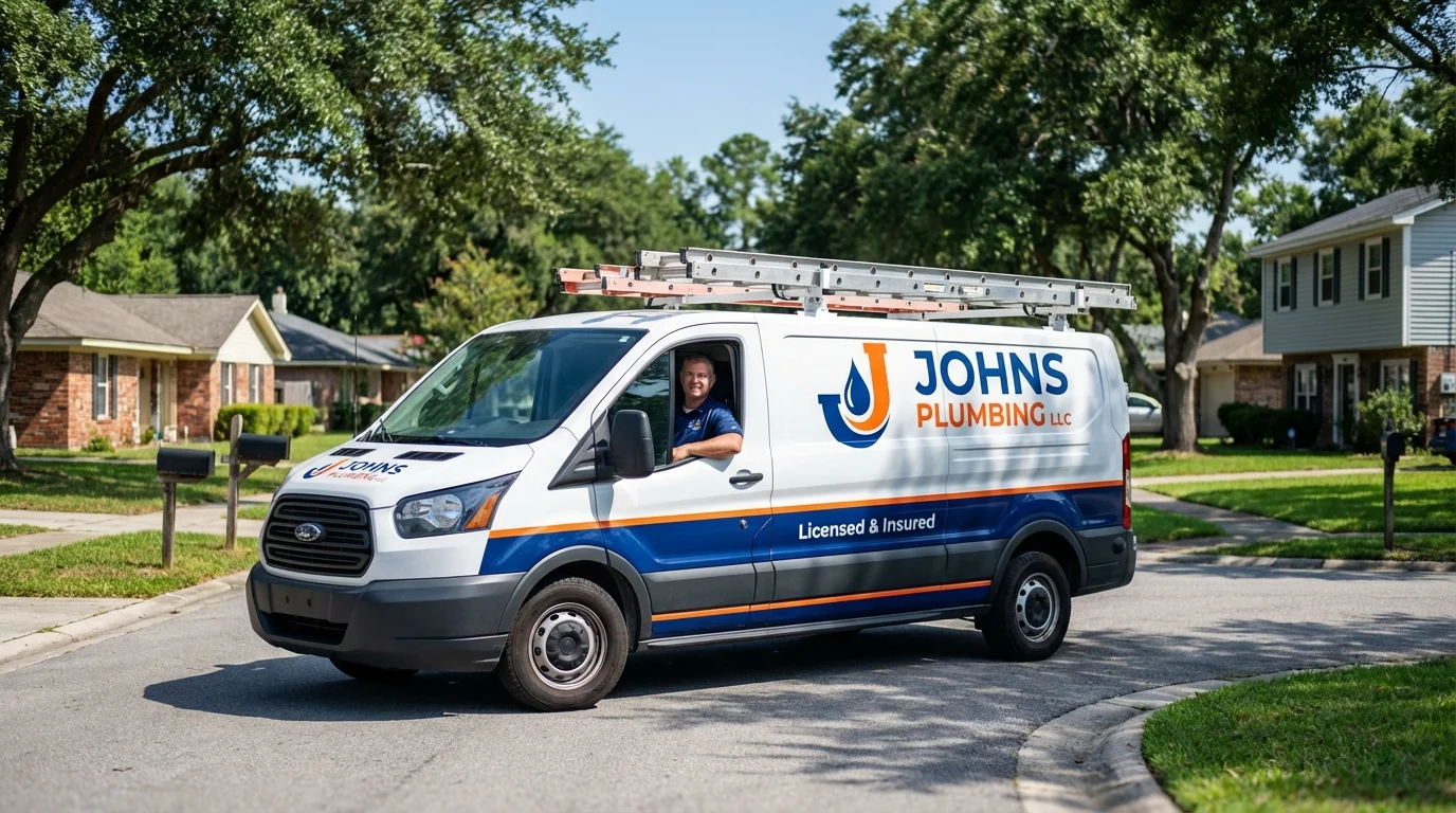 Johns Plumbing LLC service van in Spirit Lake, ID