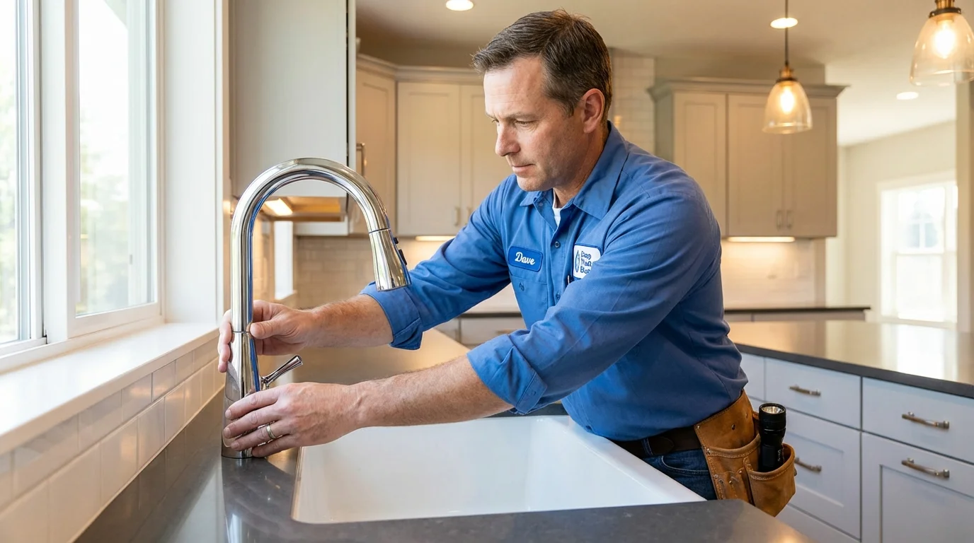 Kitchen faucet installation by Johns Plumbing LLC in Spirit Lake